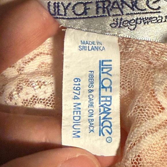 Lily of France Vintage 70s Nightgown Lace Detail Lingerie Peach Size Medium - Picture 9 of 10
